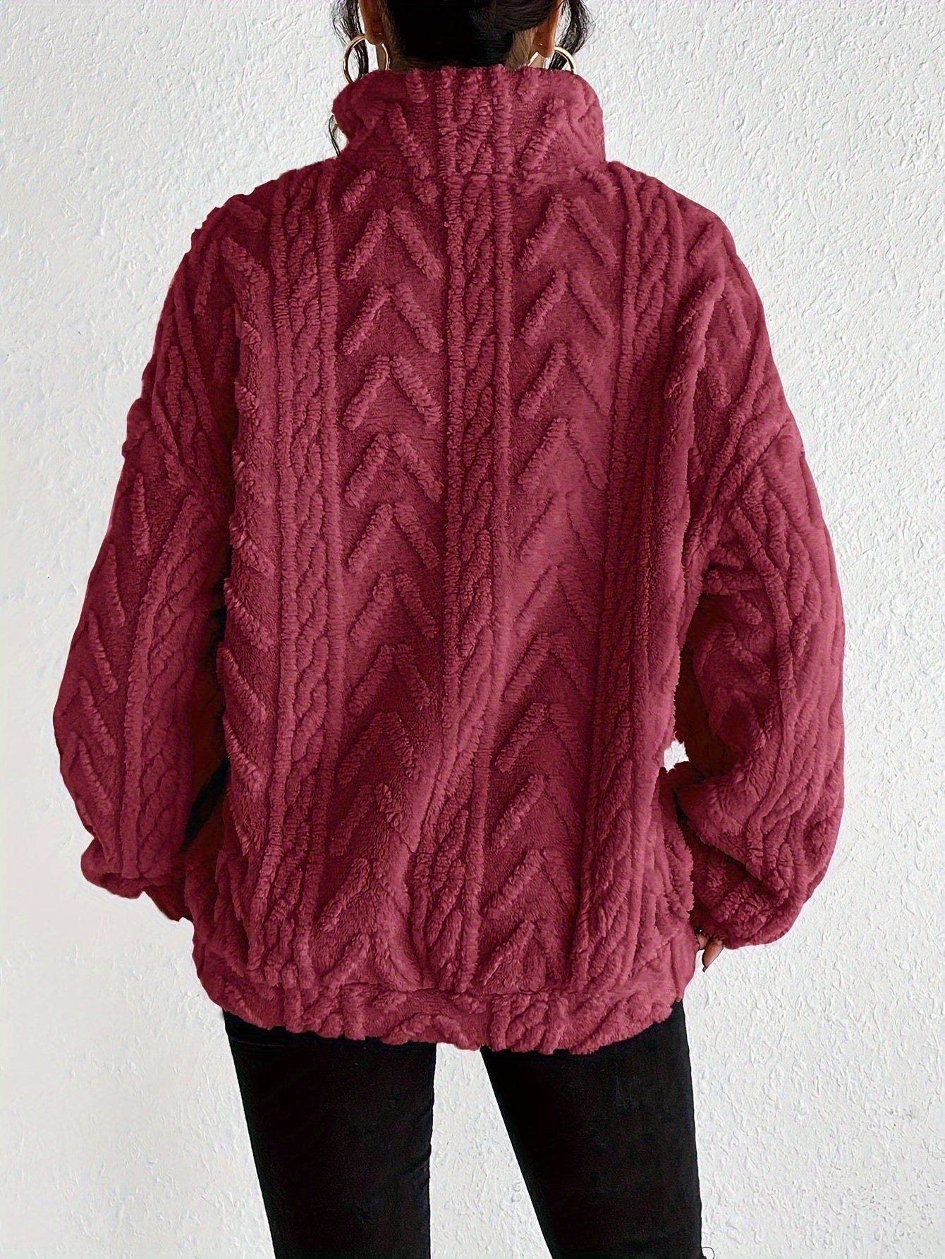 Claudette™ - Luxe Cable Knit Fleece Sweatshirt