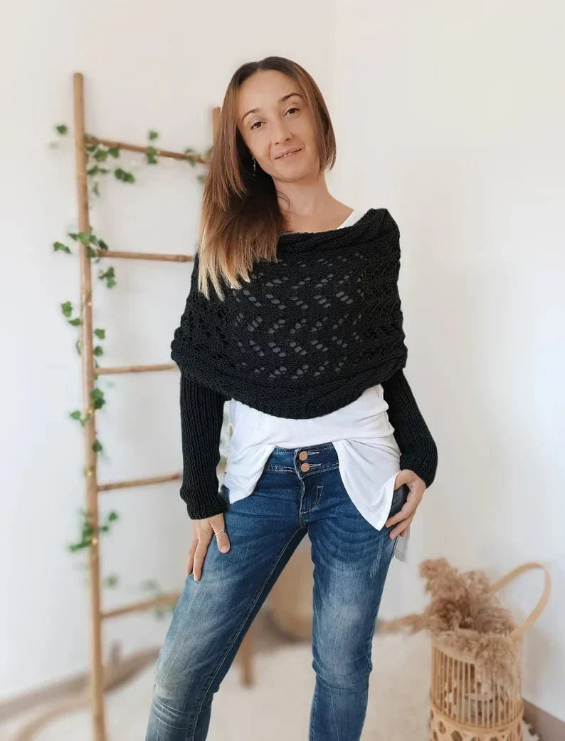 Alyssa™ - Bohemian Knit Shawl - Flattering and Comfortable