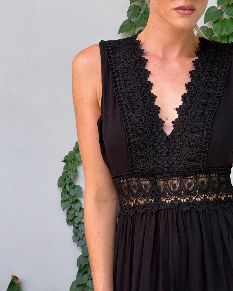 Mirna™ - Lace Tank Dress with V-Neckline