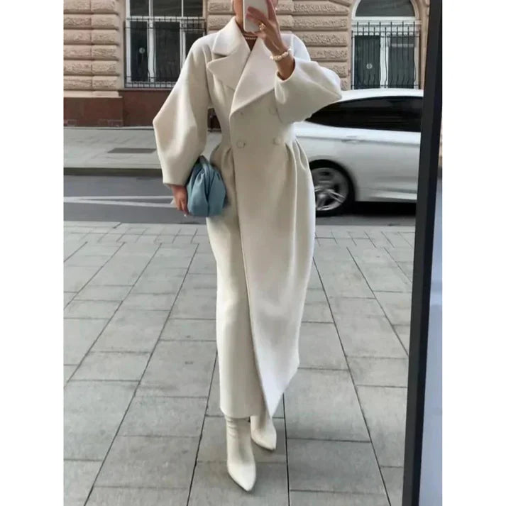 Joëlle™ - Vintage Lantern Sleeve Long Coat