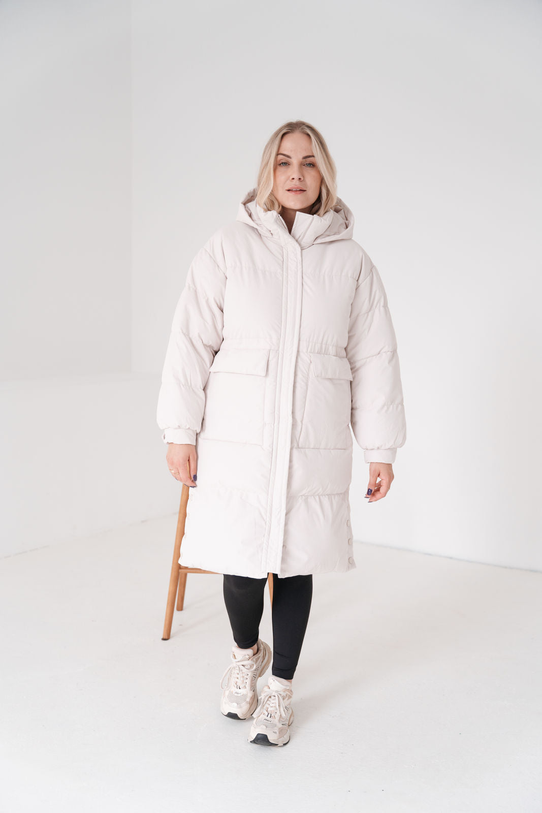 Lonneke™ - Women's Long Down Coat with Hood