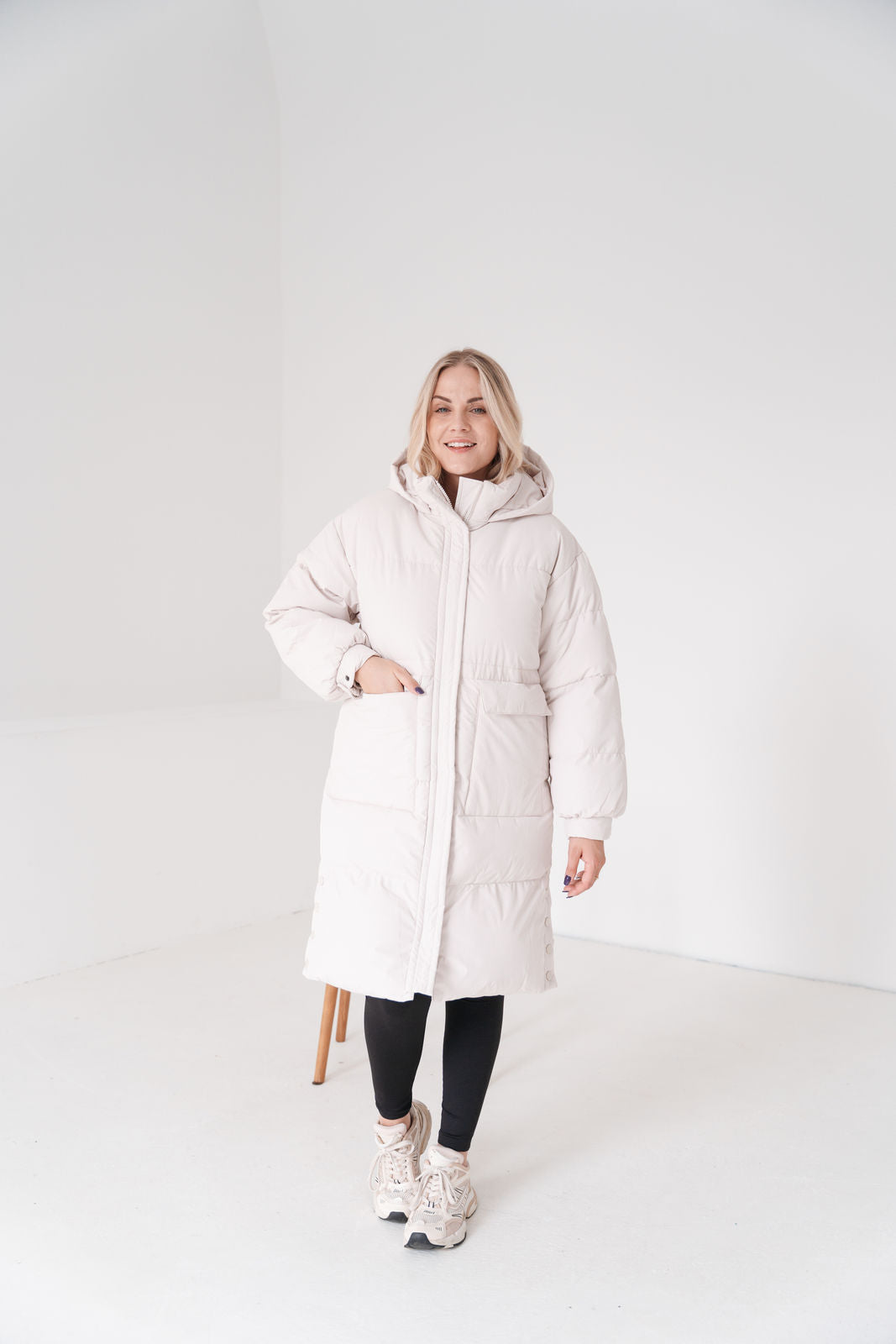 Lonneke™ - Women's Long Down Coat with Hood