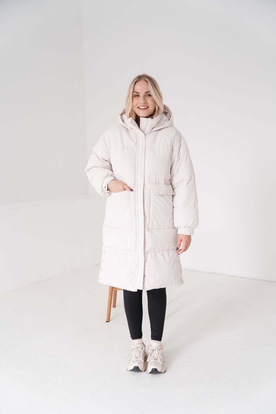 Lonneke™ - Women's Long Down Coat with Hood