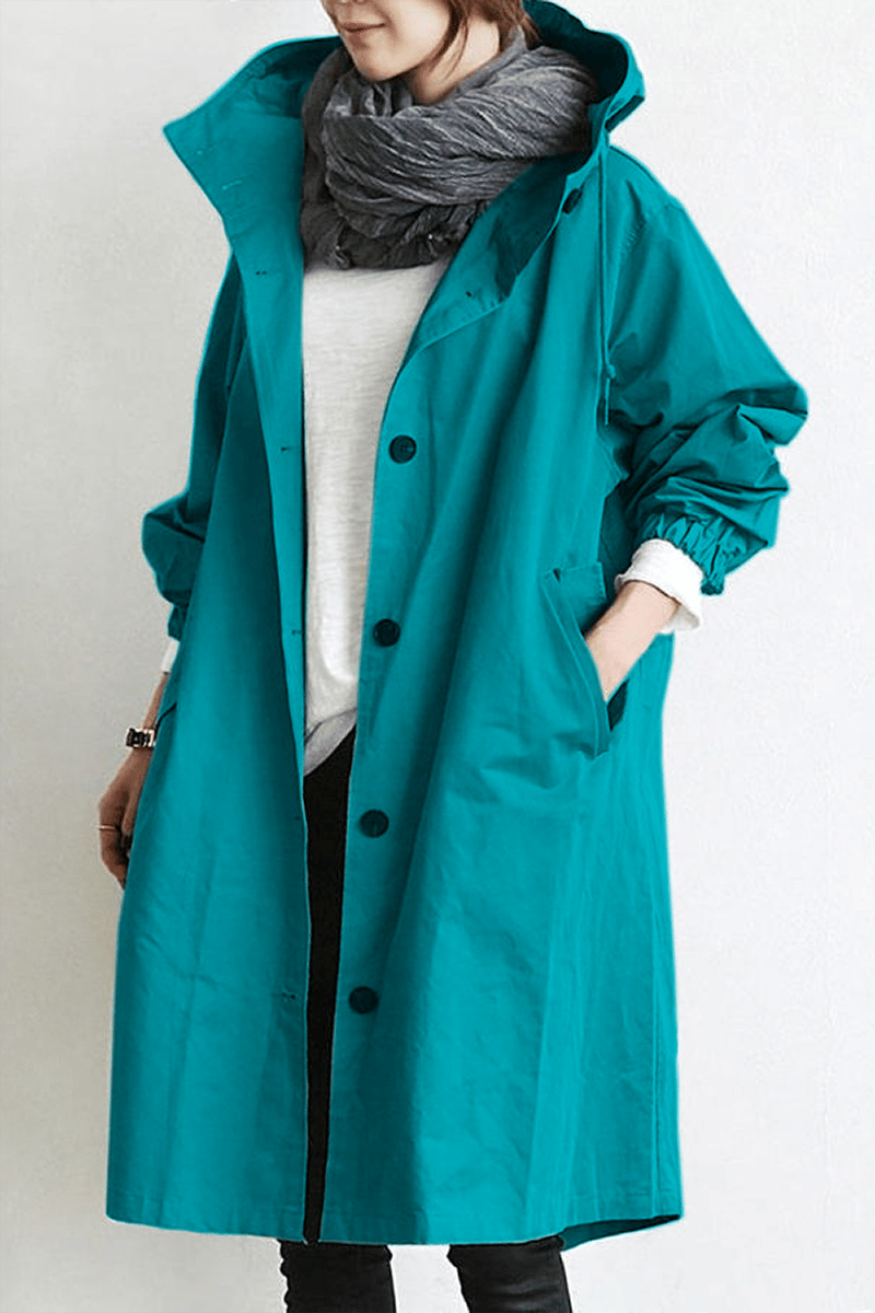 Henriette™ - Elegant women's long cardigan with collar and pockets