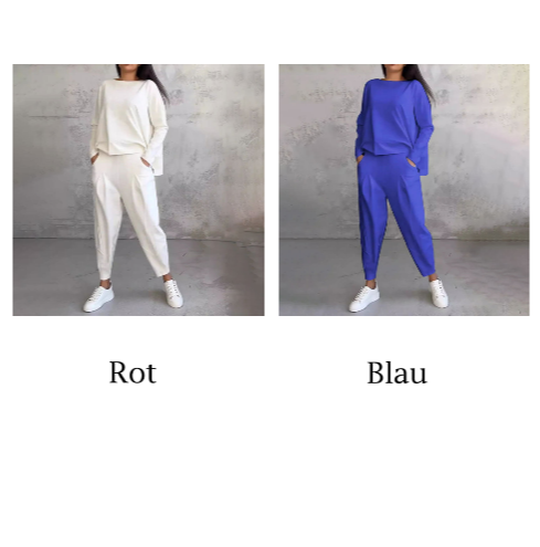 Ophélie™ - Long Sleeves with Round Neck & Pants 2 Piece Set