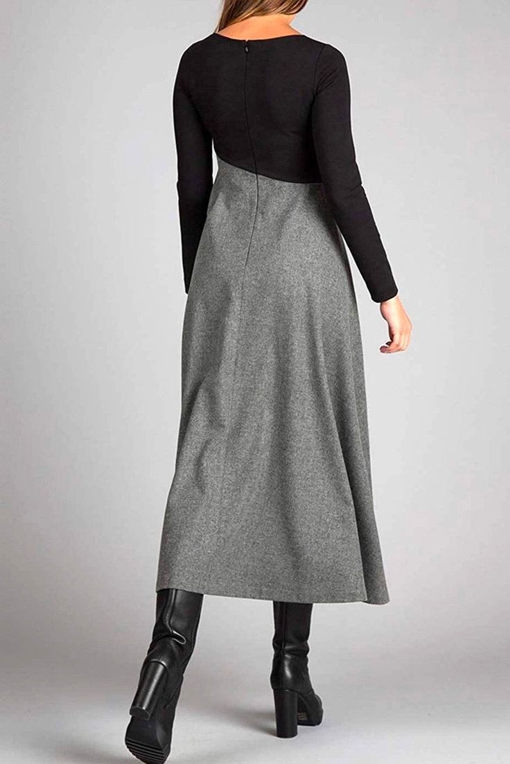 Manon™ - Elegant long sleeve maxi dress