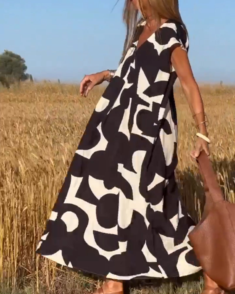 Sita™ - Robe Imprimée Avec Col En V
