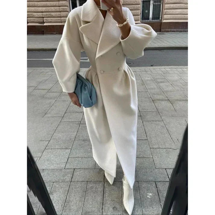 Joëlle™ - Vintage Lantern Sleeve Long Coat