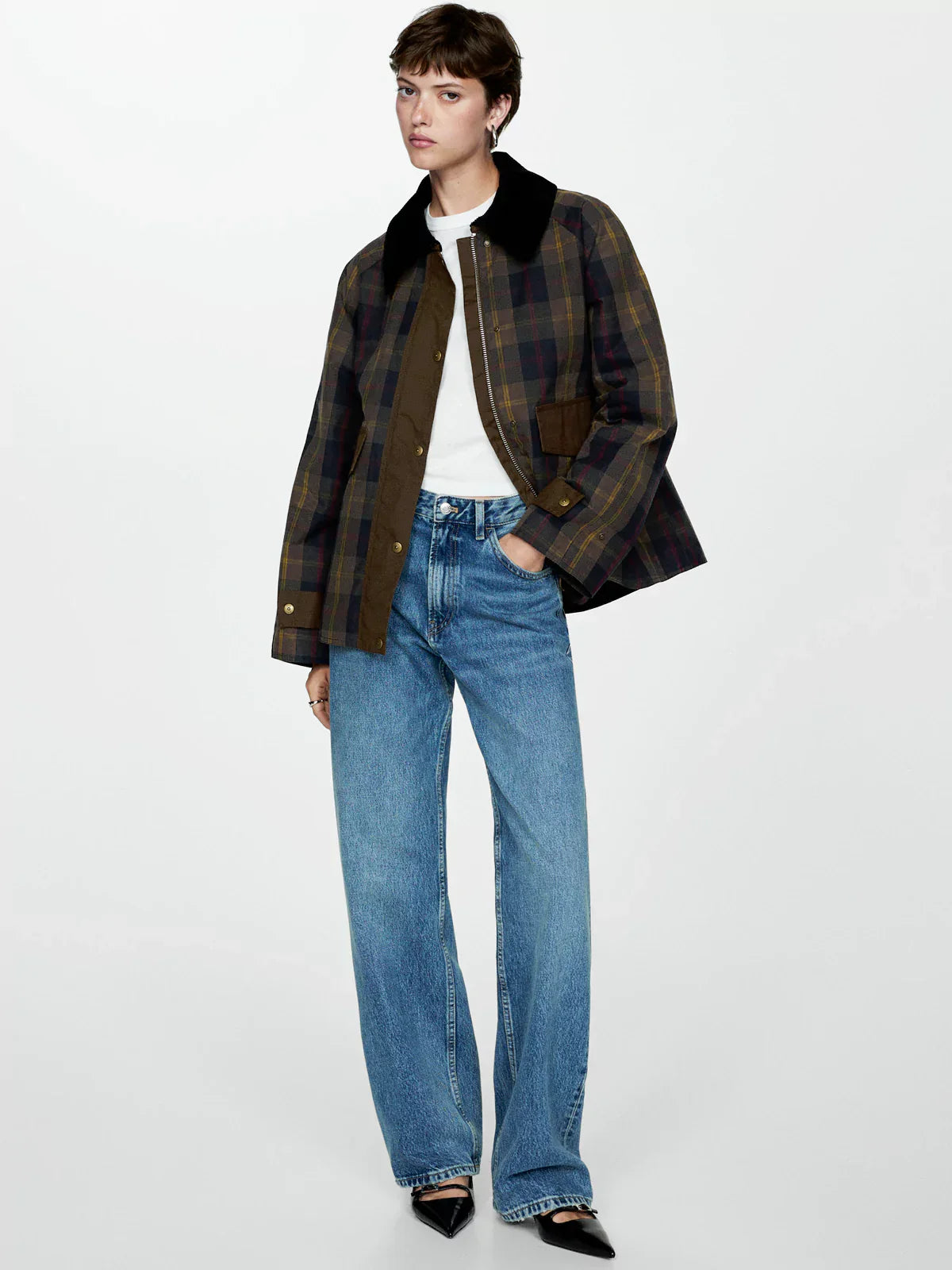 Jolijn™ - Women's Checked Straight Jacket