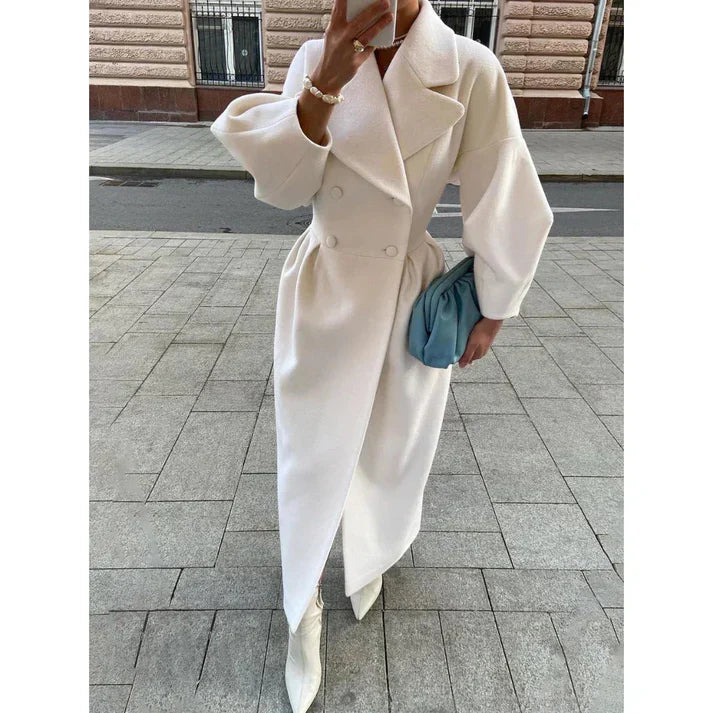 Joëlle™ - Vintage Lantern Sleeve Long Coat