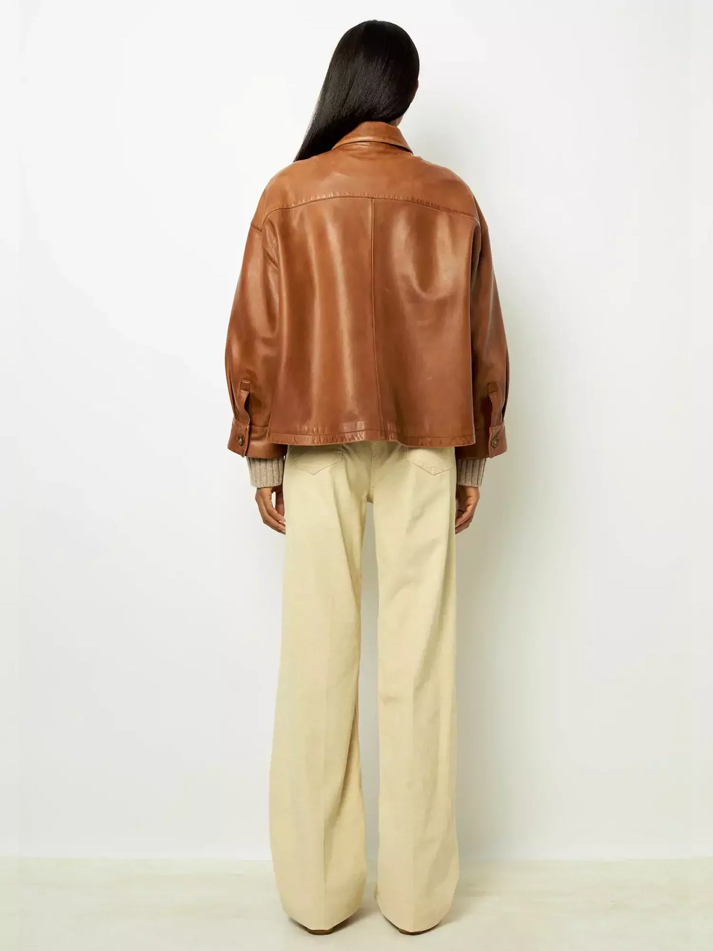 Maureen™ - Minimalist Cropped Leather Jacket