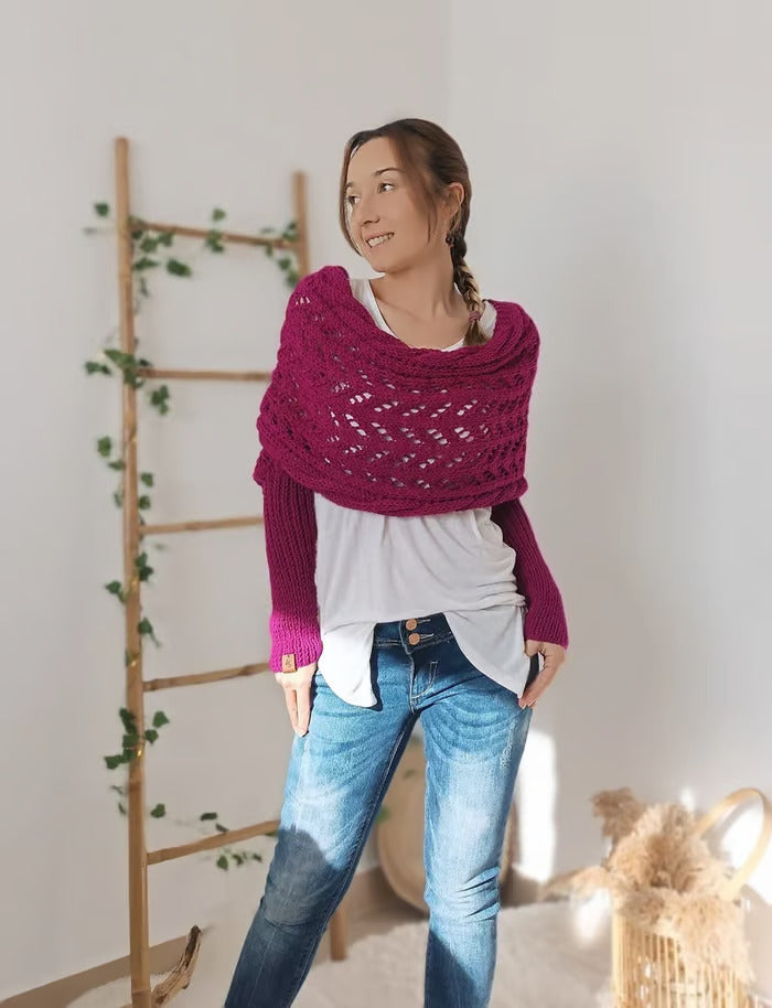 Alyssa™ - Bohemian Knit Shawl - Flattering and Comfortable