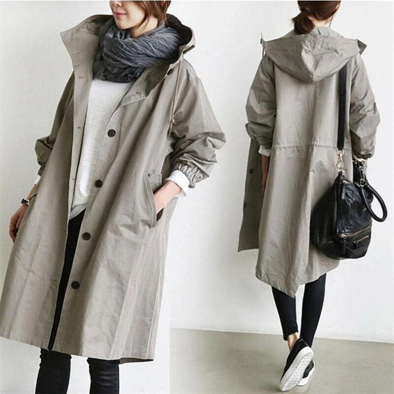 Henriette™ - Elegant women's long cardigan with collar and pockets