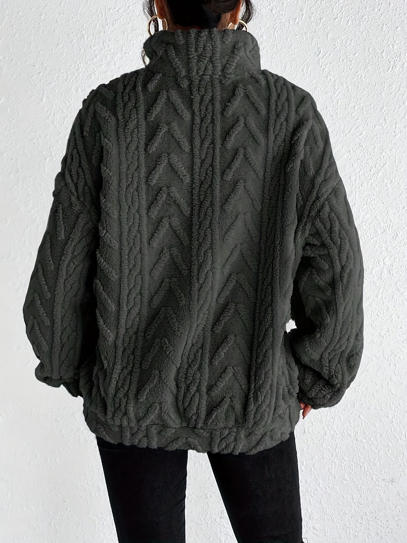 Claudette™ - Luxe Cable Knit Fleece Sweatshirt