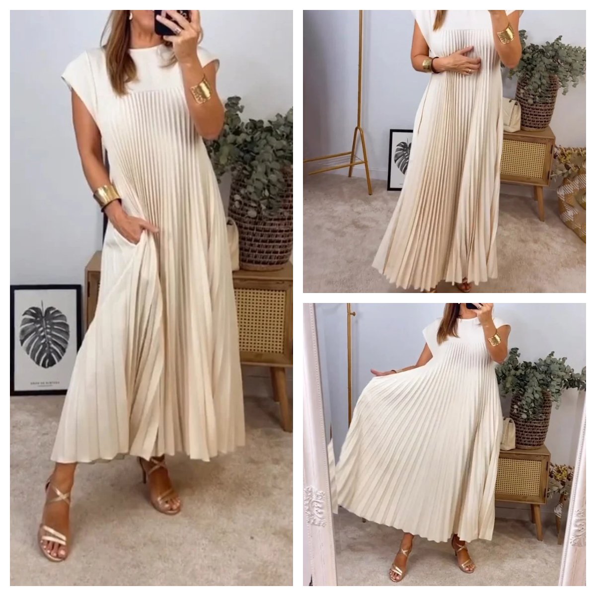 Mara™ - Women's Pleated Dress with Color Details