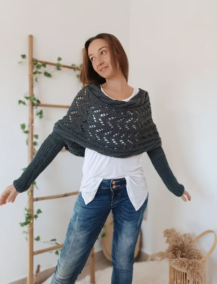 Alyssa™ - Bohemian Knit Shawl - Flattering and Comfortable