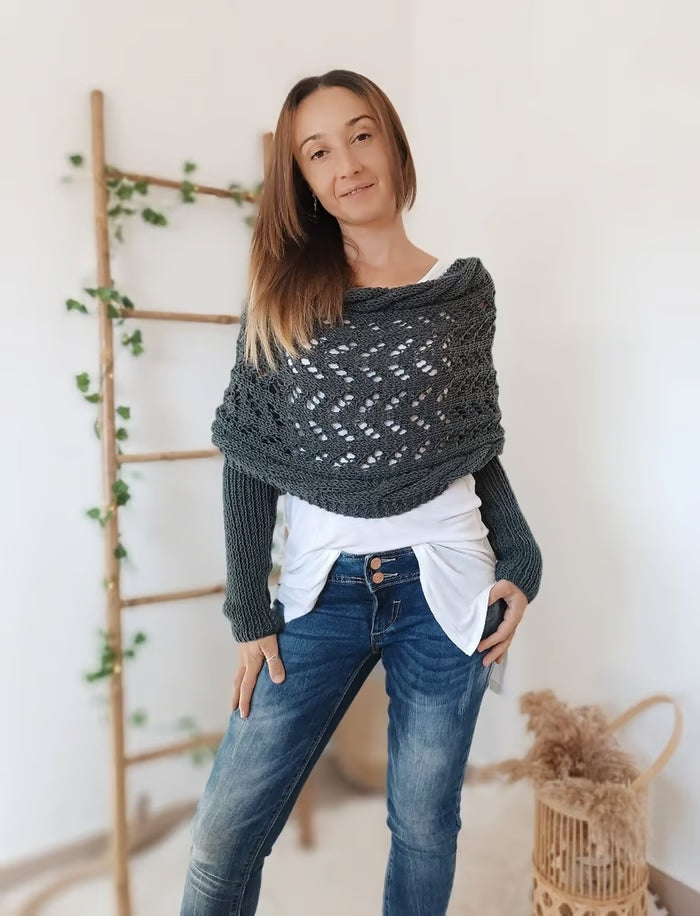 Alyssa™ - Bohemian Knit Shawl - Flattering and Comfortable