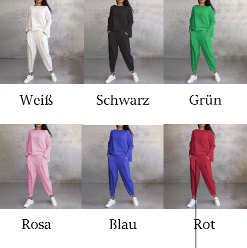 Ophélie™ - Long Sleeves with Round Neck & Pants 2 Piece Set