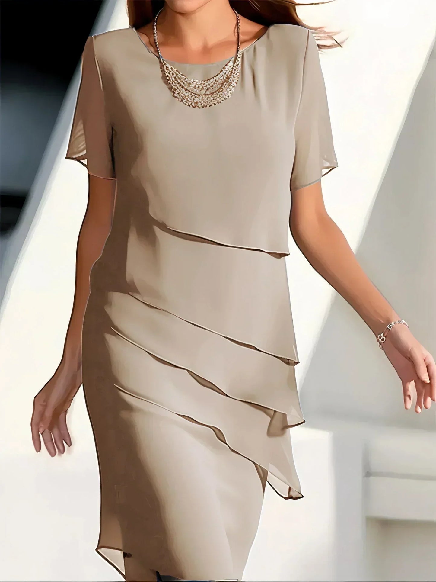 Quitterie™ - Elegant Dress with Belly Coverage