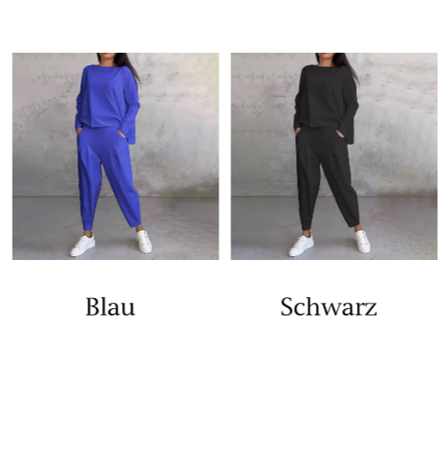Ophélie™ - Long Sleeves with Round Neck & Pants 2 Piece Set