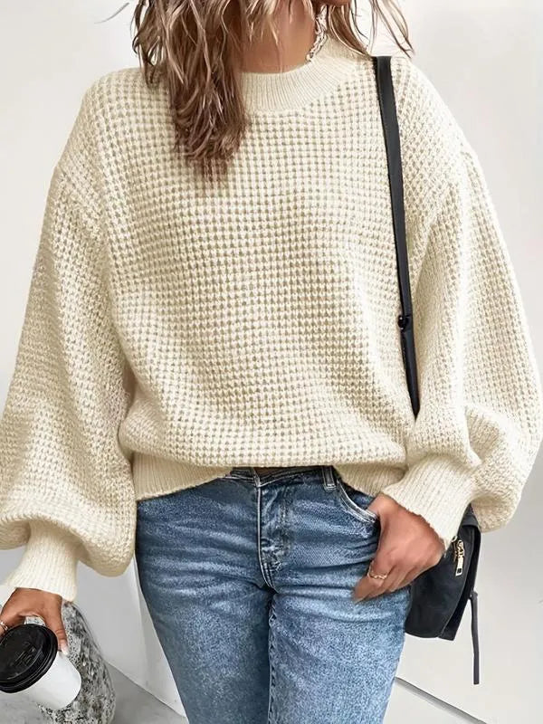 Bijou™ - Women's Lantern Sleeve Knitted Sweater