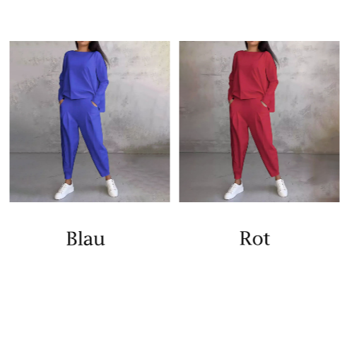 Ophélie™ - Long Sleeves with Round Neck & Pants 2 Piece Set