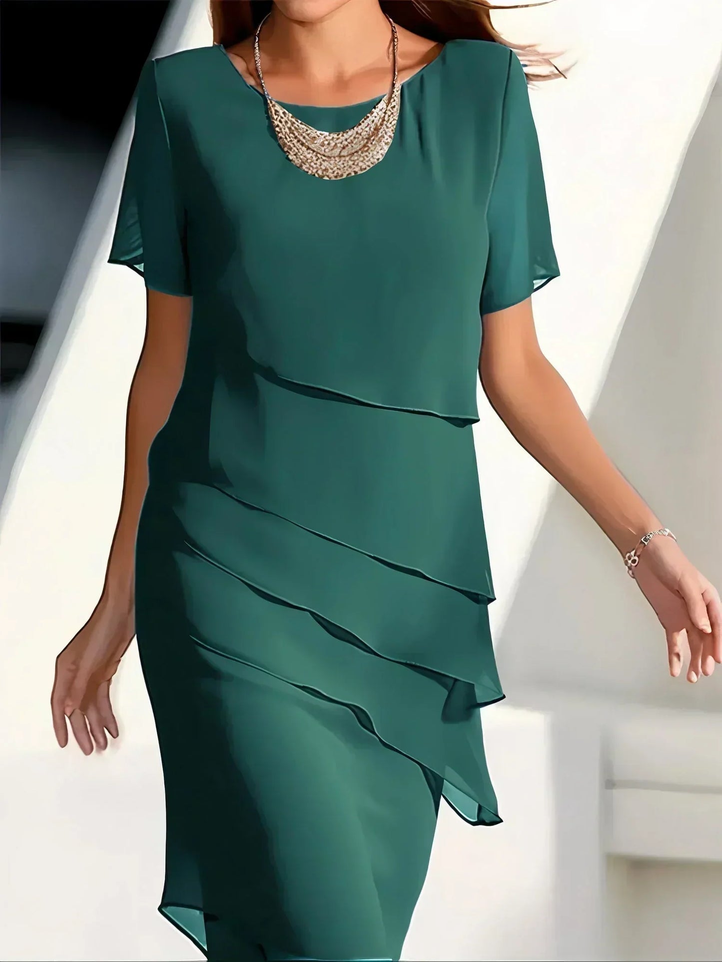 Quitterie™ - Elegant Dress with Belly Coverage