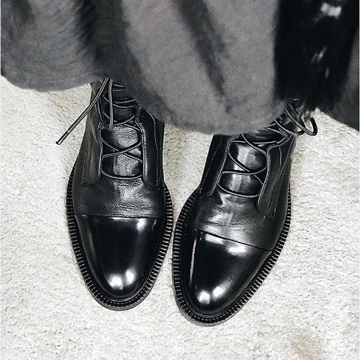 Mireille™ - Women's British Style Patent Leather Boots
