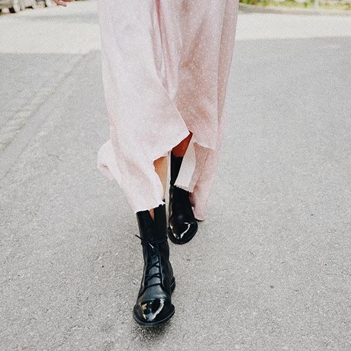 Mireille™ - Women's British Style Patent Leather Boots