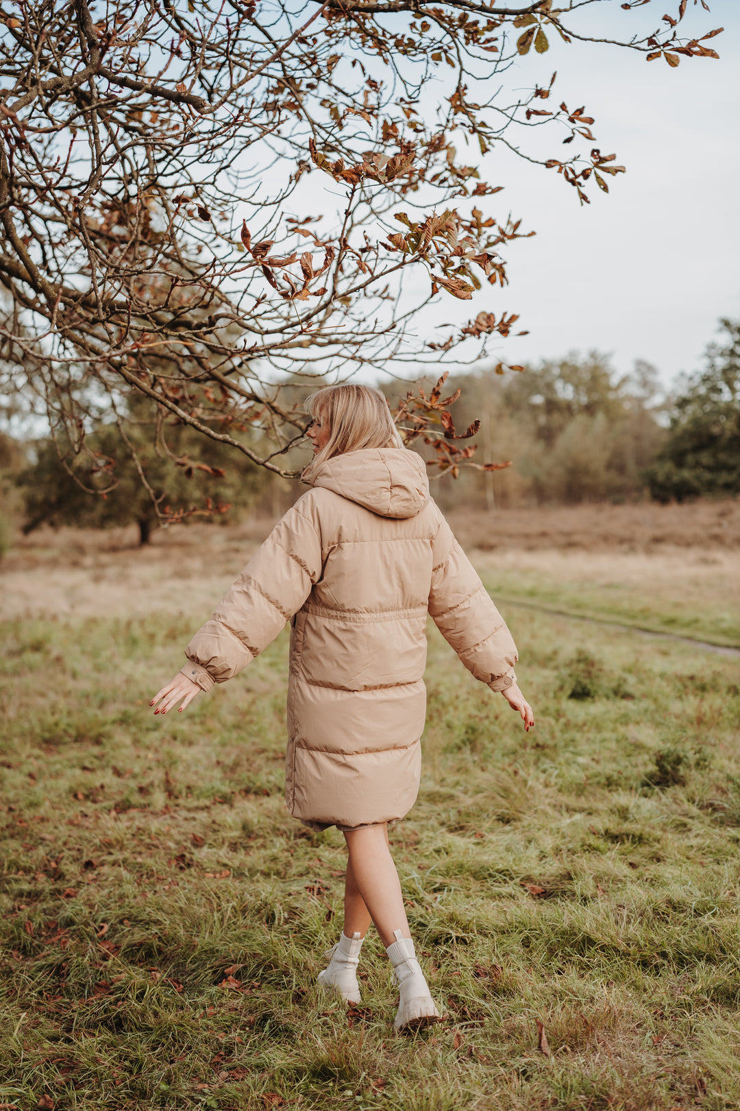 Lonneke™ - Women's Long Down Coat with Hood