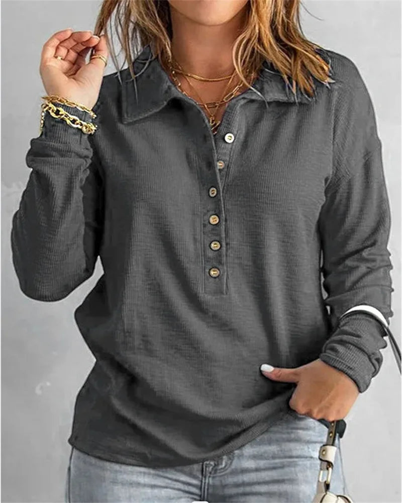 Marlène™ - Women's Comfortable V-Neck Cotton Shirt