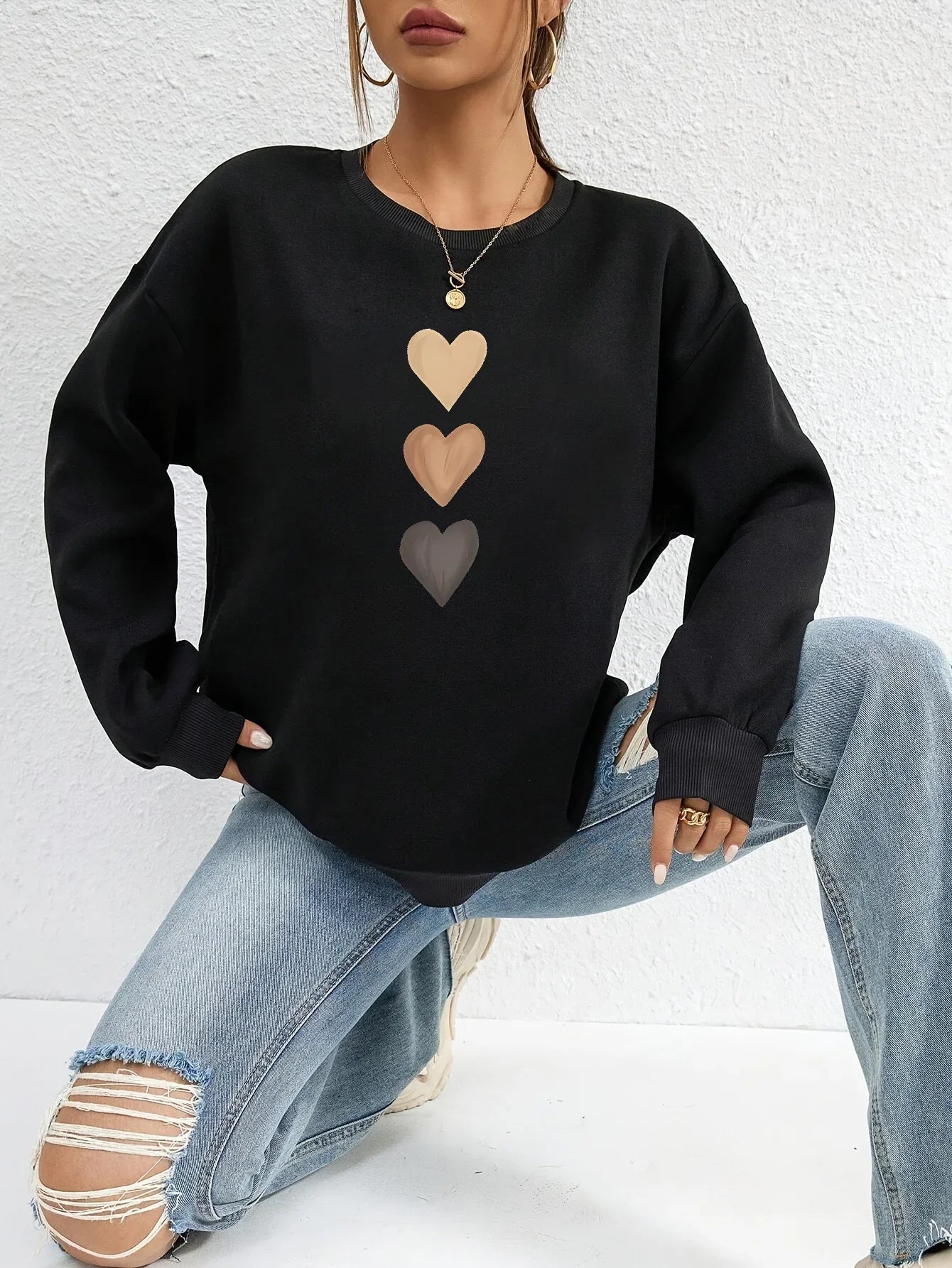 Belle™ - Women's Three Heart Print Sweatshirt