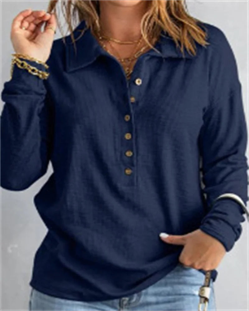 Marlène™ - Women's Comfortable V-Neck Cotton Shirt