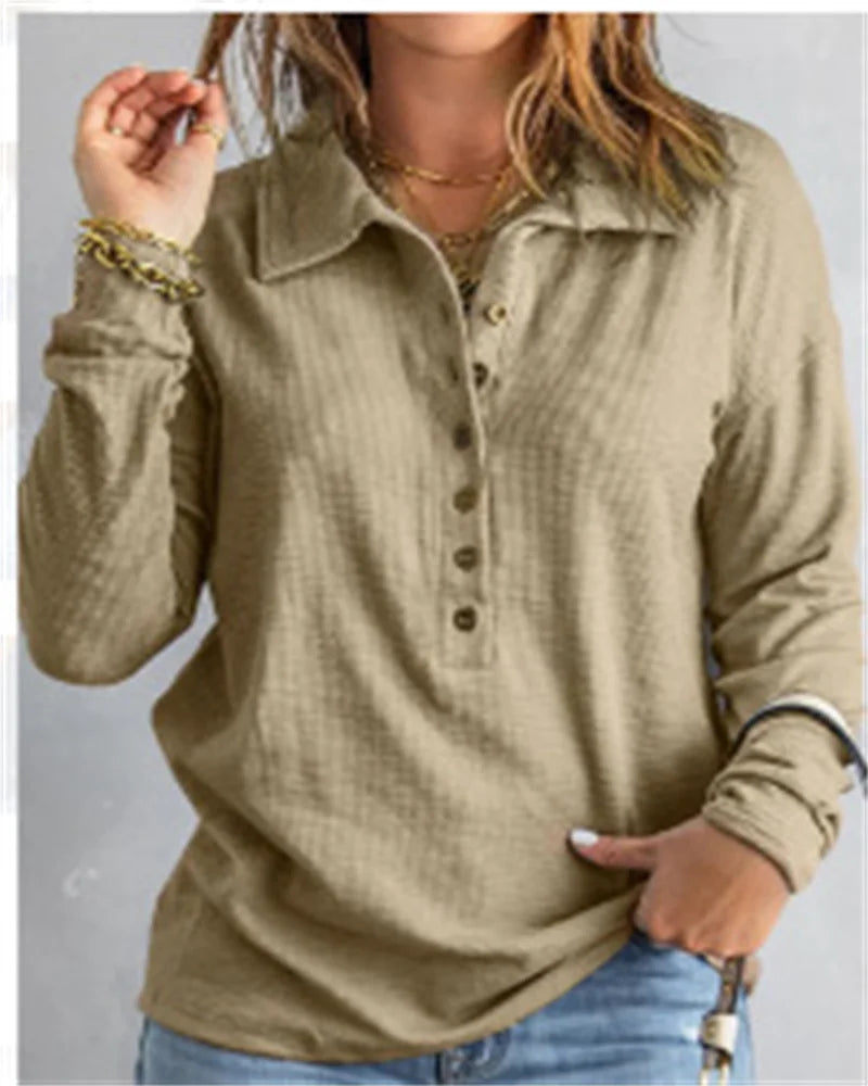 Marlène™ - Women's Comfortable V-Neck Cotton Shirt