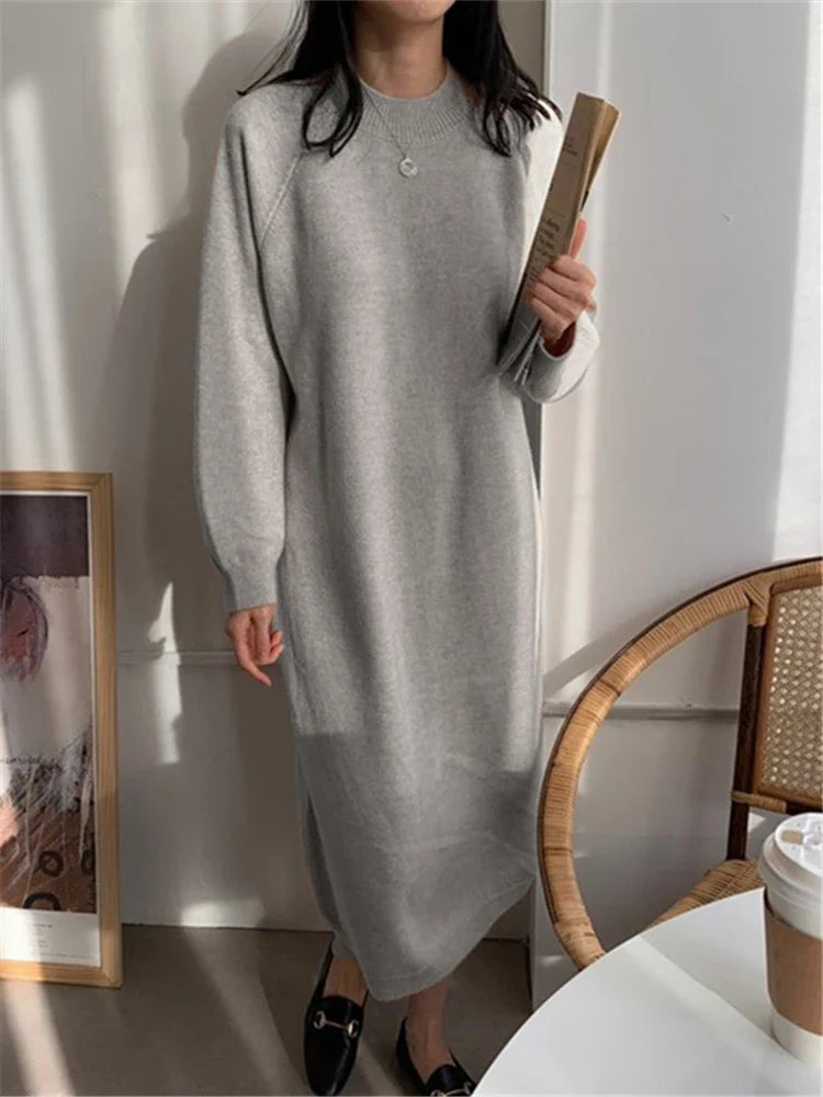 Calixte™ - Women's Casual Crew Neck Knitted Maxi Dress