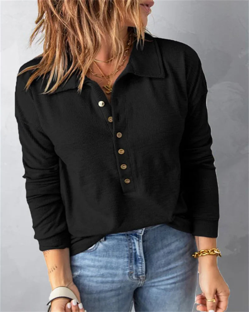 Marlène™ - Women's Comfortable V-Neck Cotton Shirt