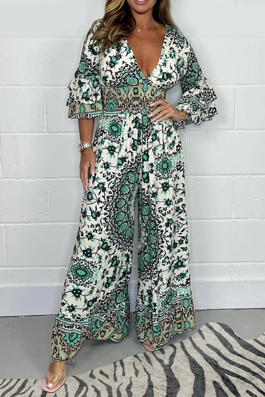 Priscille™ - Leopard V-Neck Jumpsuit