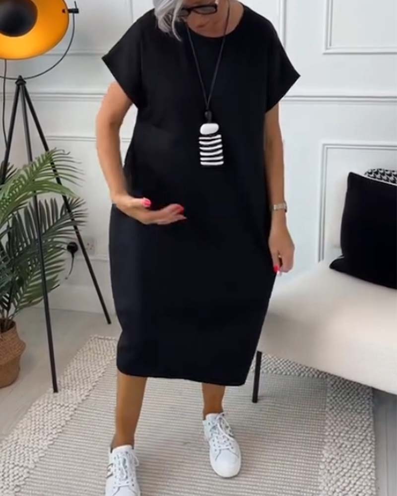 Marie™ Women's Casual Short Sleeve Letter Print Dress