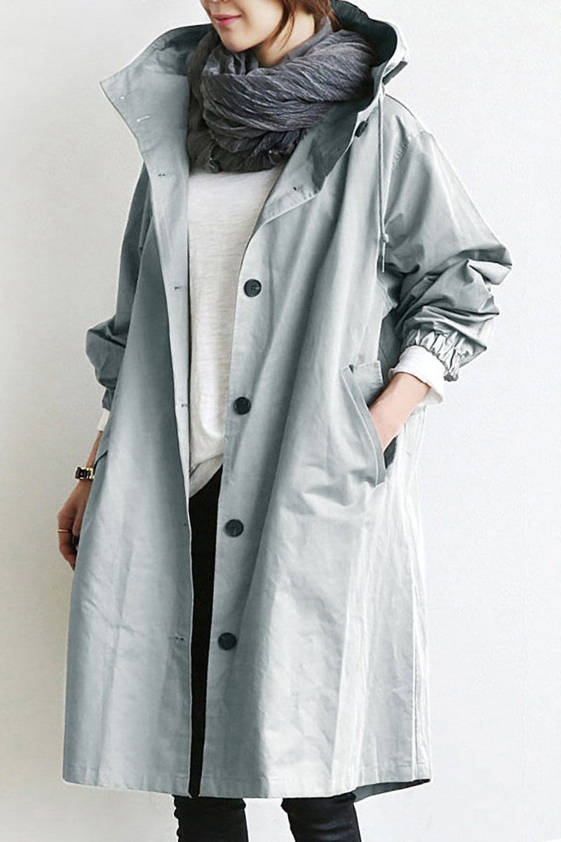 Henriette™ - Elegant women's long cardigan with collar and pockets