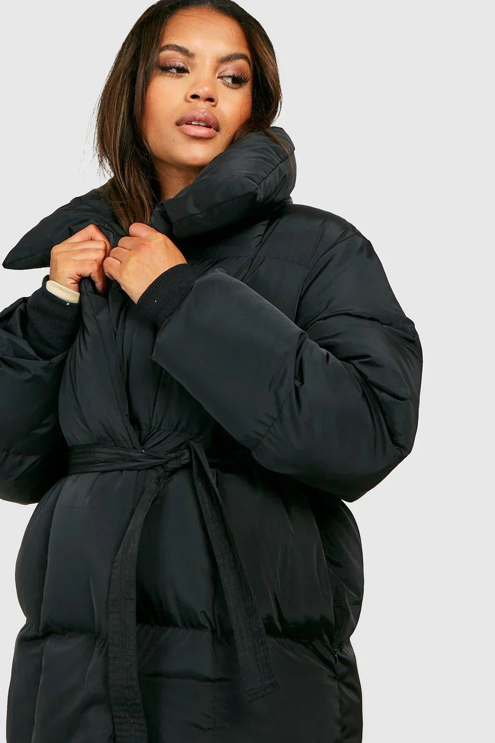 Désirée™ - Women's Short Coat with Stand-up Collar and Fitted Waist