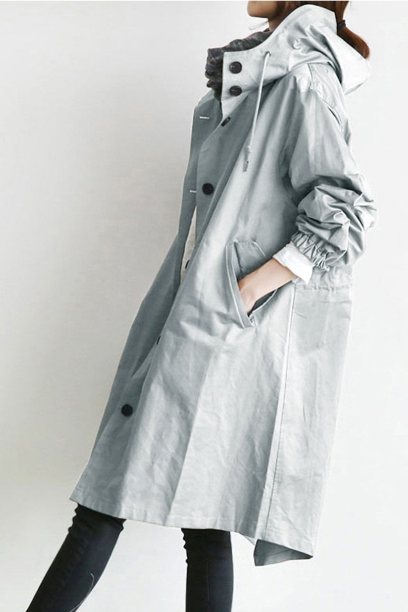 Henriette™ - Elegant women's long cardigan with collar and pockets