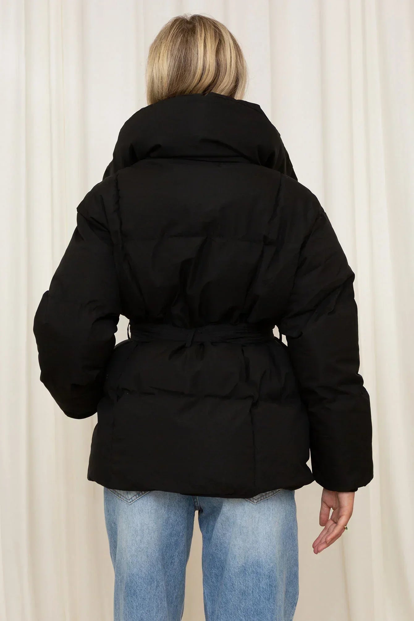 Désirée™ - Women's Short Coat with Stand-up Collar and Fitted Waist