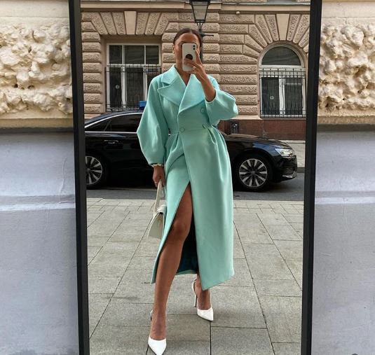 Joëlle™ - Vintage Lantern Sleeve Long Coat