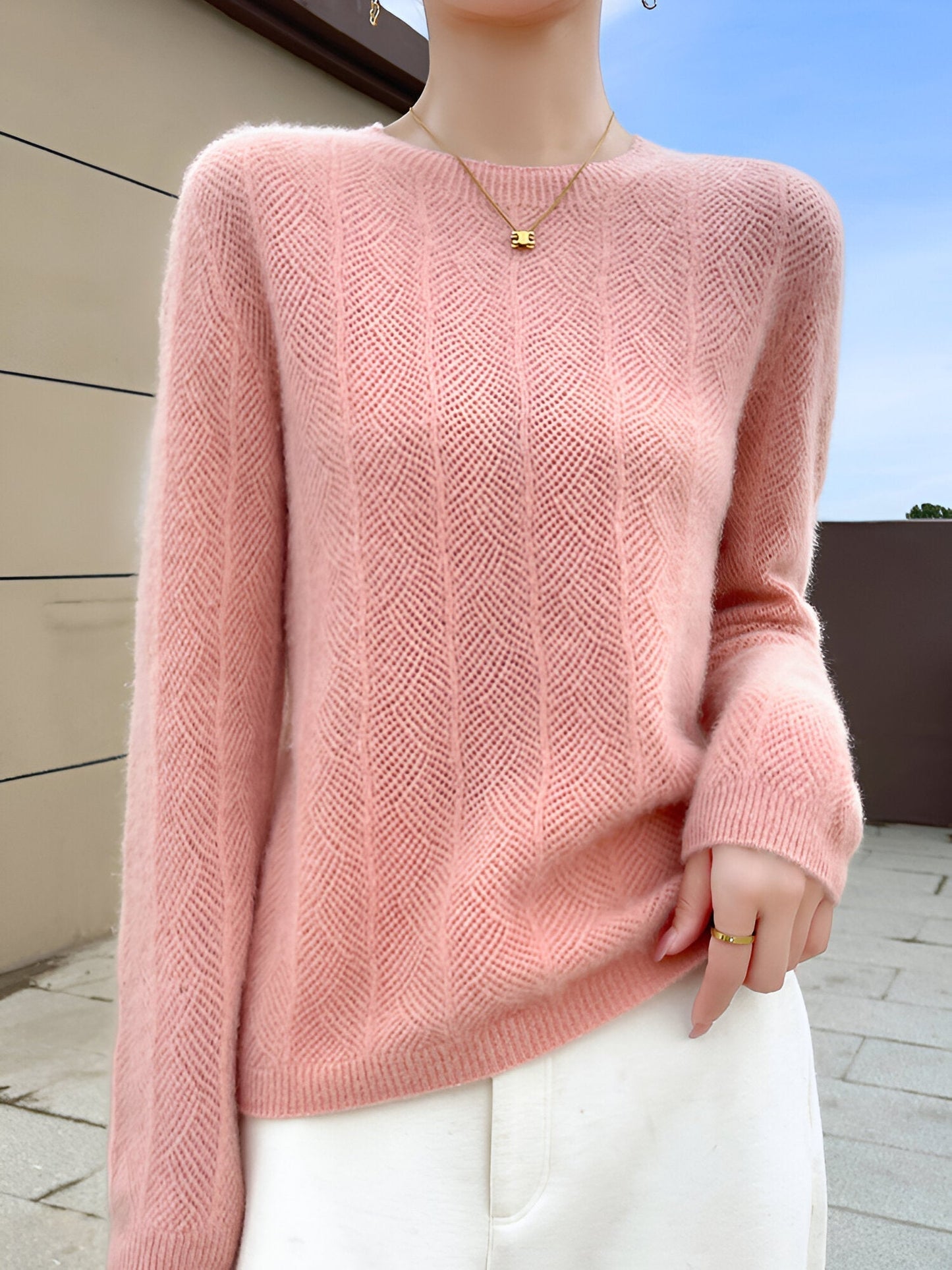 Mika™ - Merino wool sweater with elegant cutouts