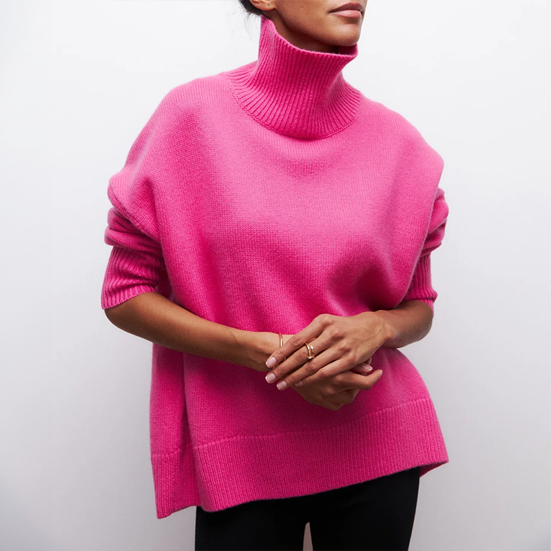 Micheline™ - Chic Sweater with Ribbed Pockets for Women