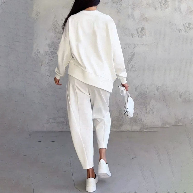 Ophélie™ - Long Sleeves with Round Neck & Pants 2 Piece Set