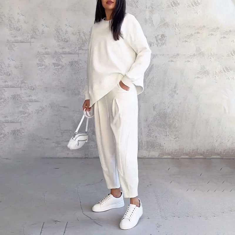 Ophélie™ - Long Sleeves with Round Neck & Pants 2 Piece Set