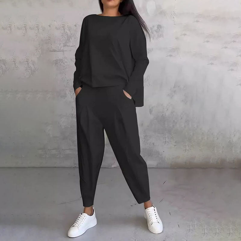 Ophélie™ - Long Sleeves with Round Neck & Pants 2 Piece Set