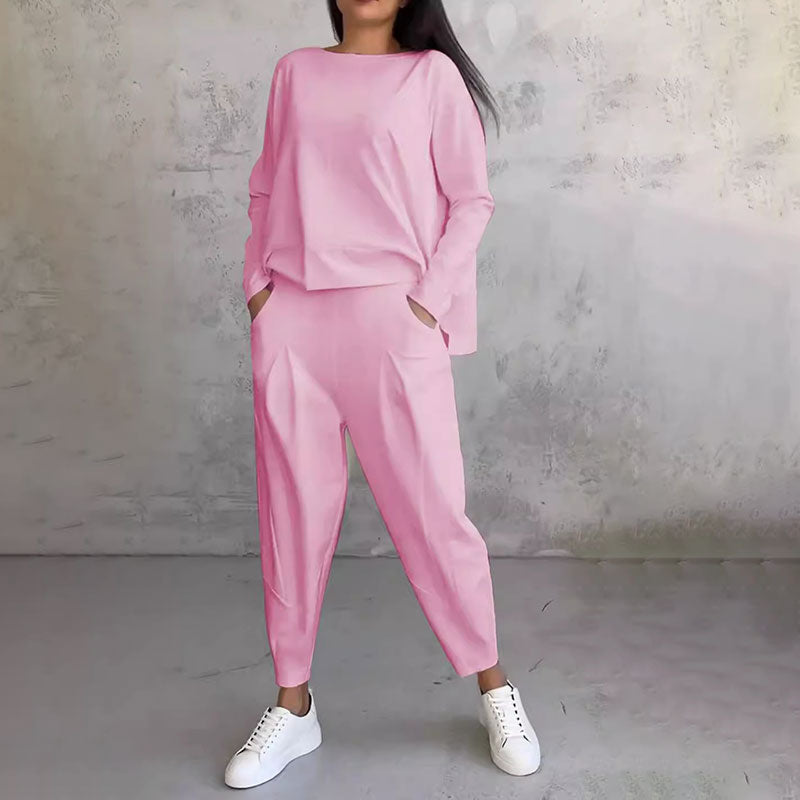 Ophélie™ - Long Sleeves with Round Neck & Pants 2 Piece Set