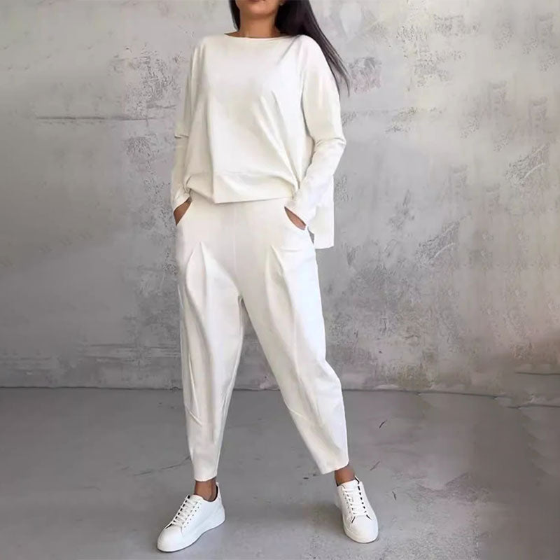 Ophélie™ - Long Sleeves with Round Neck & Pants 2 Piece Set